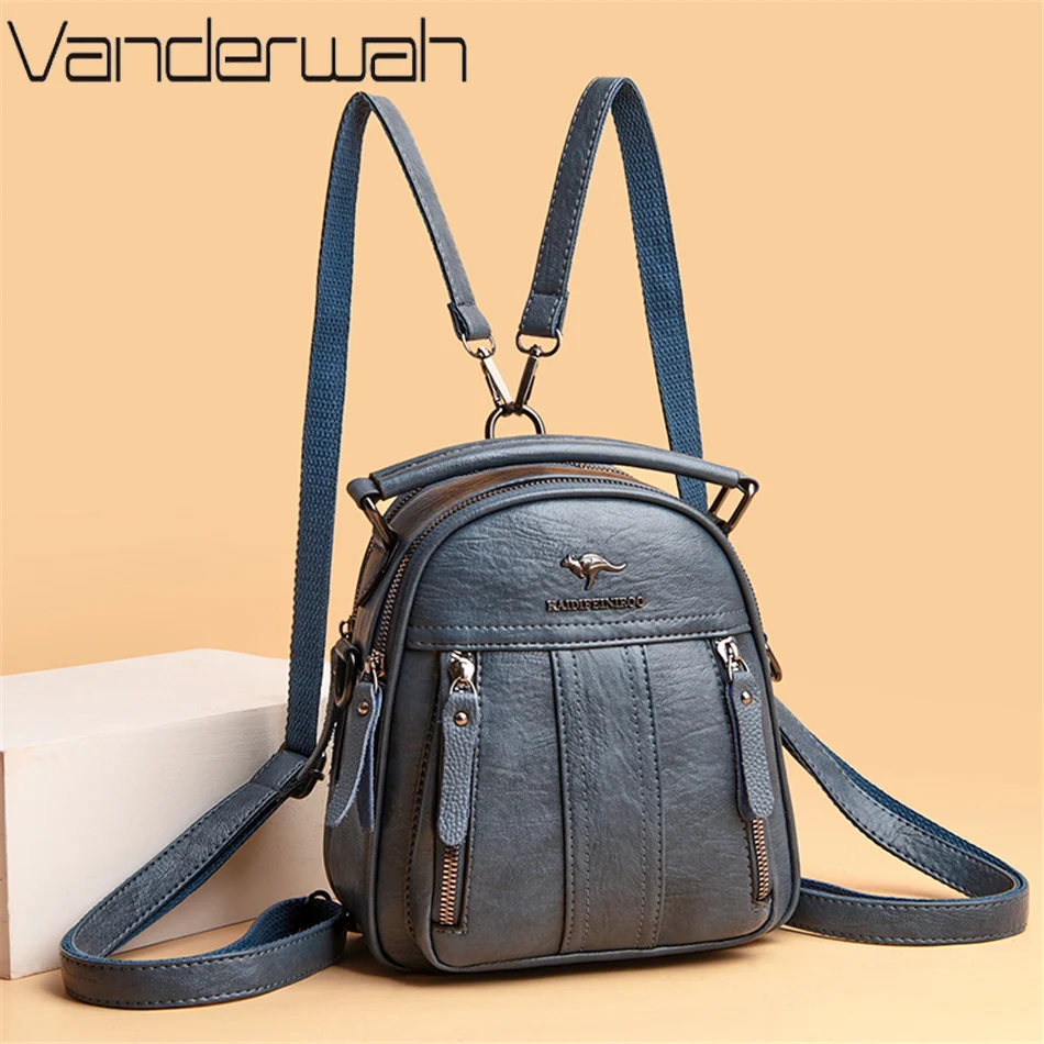 Mini Backpack Women - 4-in-1 leren rugzakken Multifunctionele vrouwelijke schoudertas