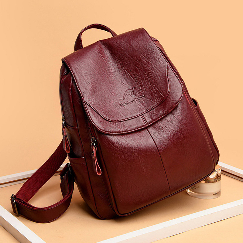 Mini Backpack Women - 9-kleuren dames zacht lederen rugzakken Vintage