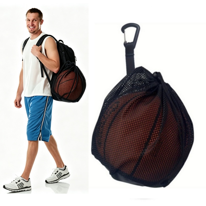 Mesh Net Bag - ﻿ Draagbare basketbalnettas met trekkoord Voetbal