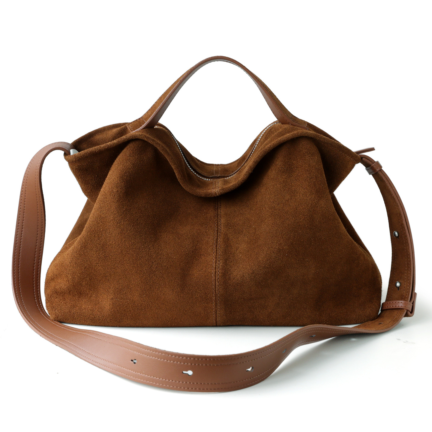 Hobo Bag Slouchy - Echt leer suède draagtassen voor dames,