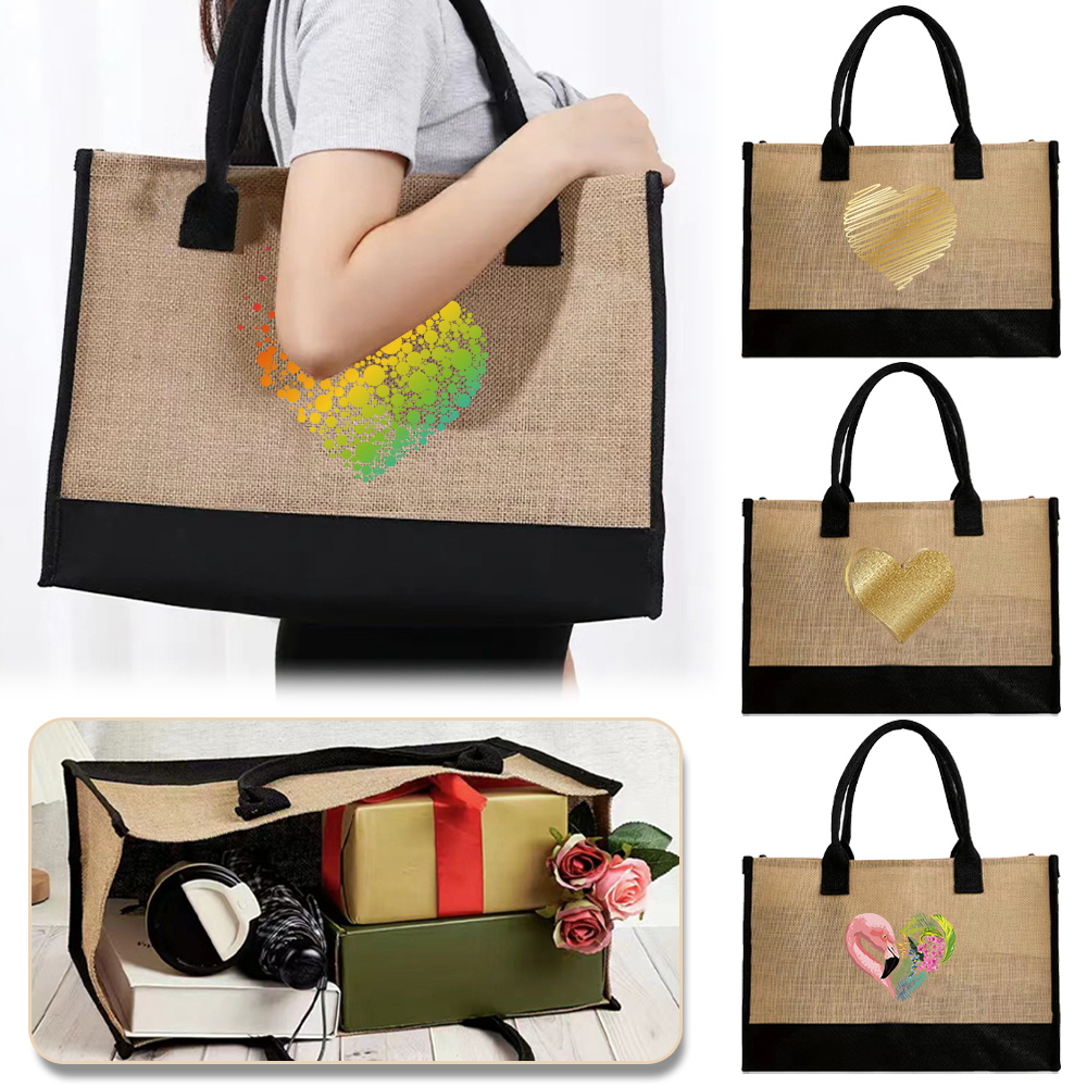 Women Bags Jute - Vintage jute shopper tas draagbare eco-imitatie