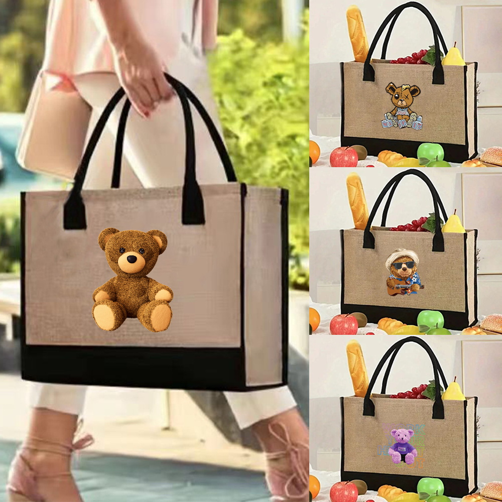Women Bags Jute - Draagtas Vintage Jute Boodschappentassen Linnen Tote