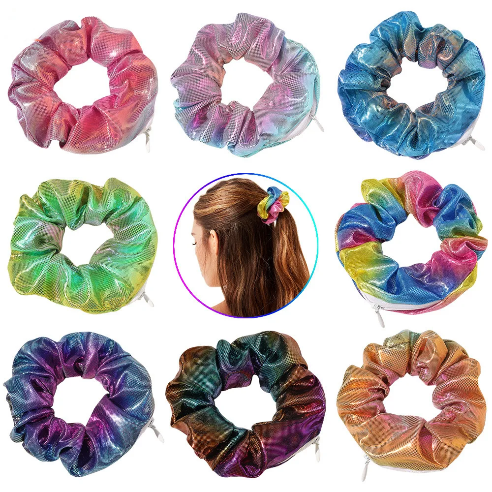 Hobo Bag Slouchy - Verborgen Veilige Haarband Laserdoek Regenbooghaar Scrunchie