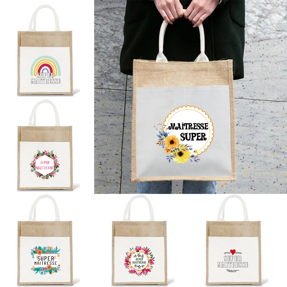 Women Bags Jute - Minimalistische linnen tas Modieuze boodschappentassen voor