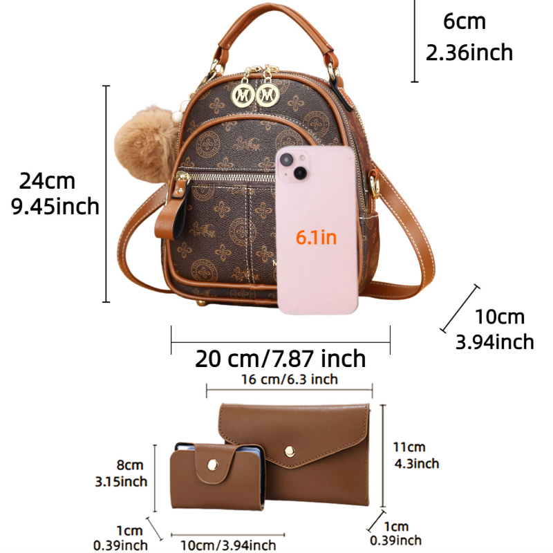 3-delige dames tasset, lichtge - Mini Backpack Women recensie en prijs
