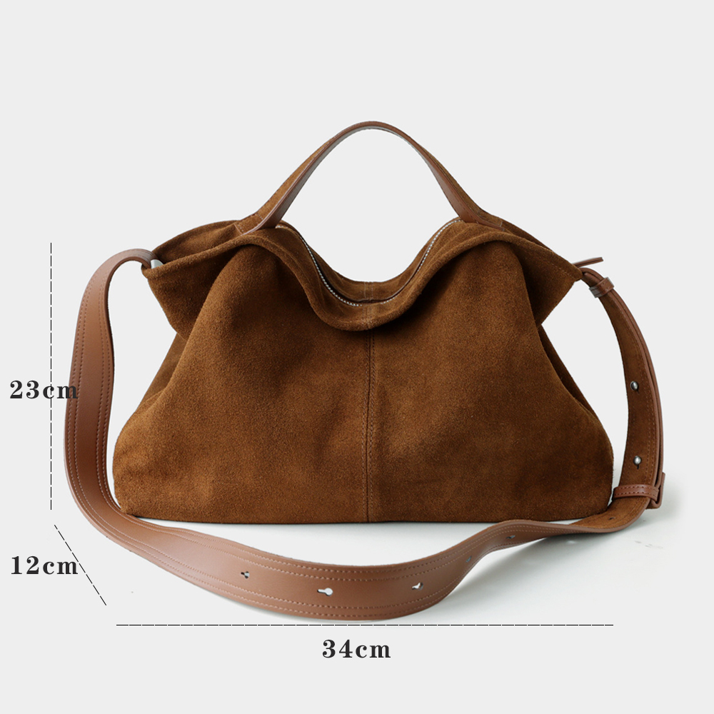 Echt leer suède draagtassen vo - Hobo Bag Slouchy recensie en prijs
