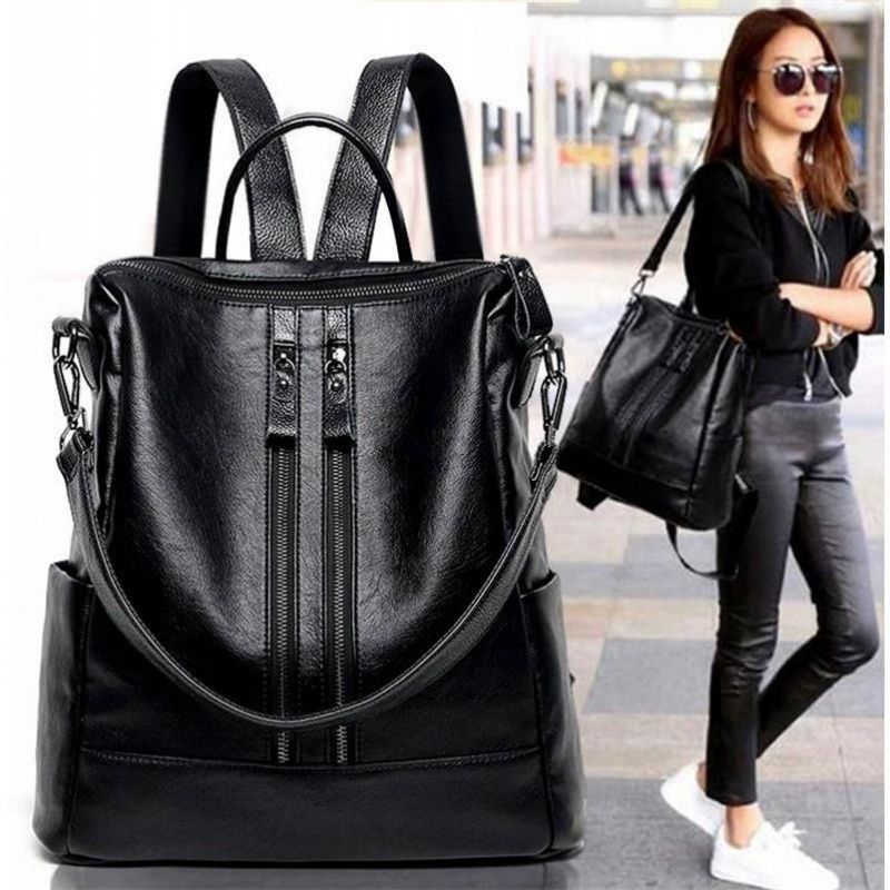 Dames Zacht Leren Rugzak Schoo - Women Bags Office recensie en prijs