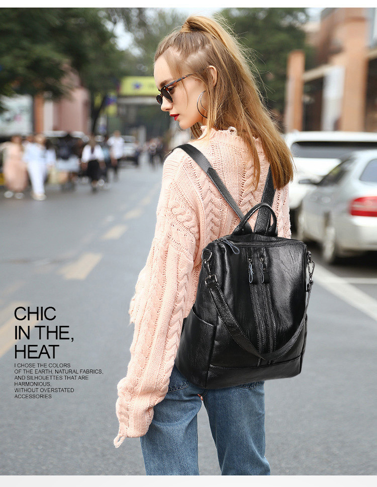 Dames Zacht Leren Rugzak Schoo - Women Bags Office recensie en prijs