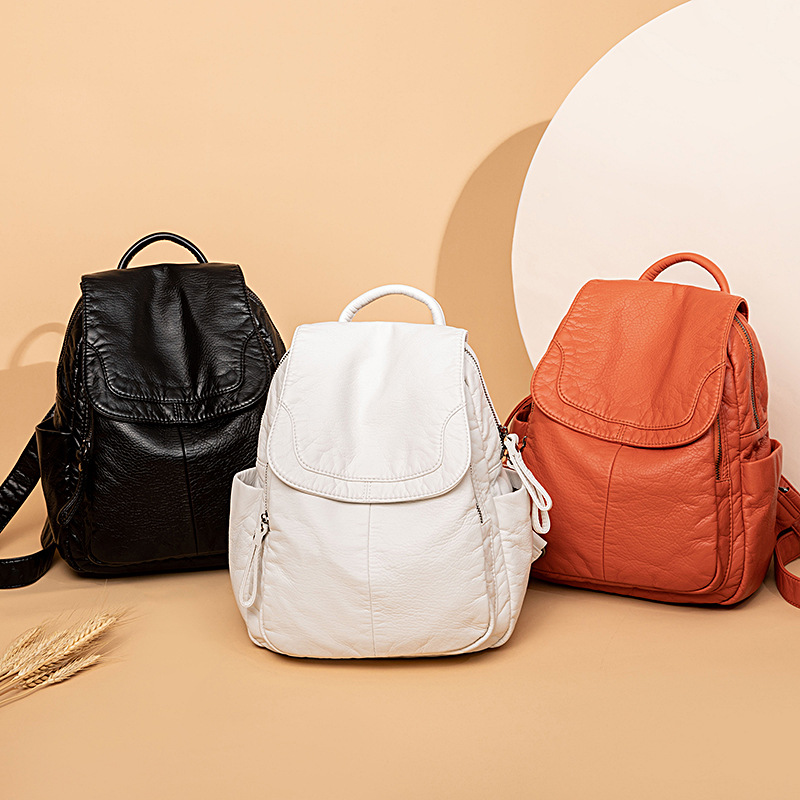 Damesrugzak Witgewassen Leren  - Mini Backpack Women recensie en prijs