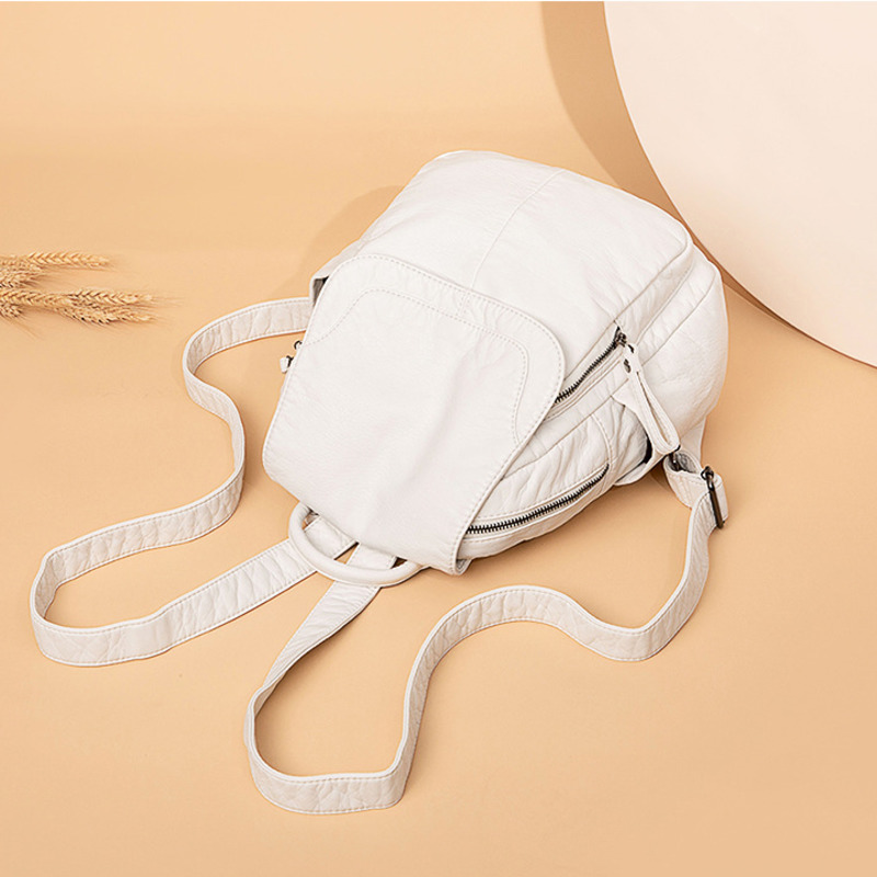 Damesrugzak Witgewassen Leren  - Mini Backpack Women recensie en prijs
